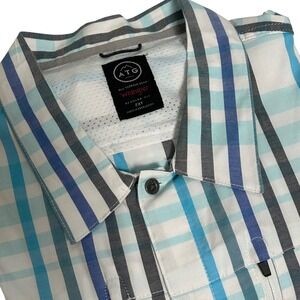 ATG‎ Wrangler All Terrain Gear 2XLT Plaid Short Sleeve Button Up Vented Shirt